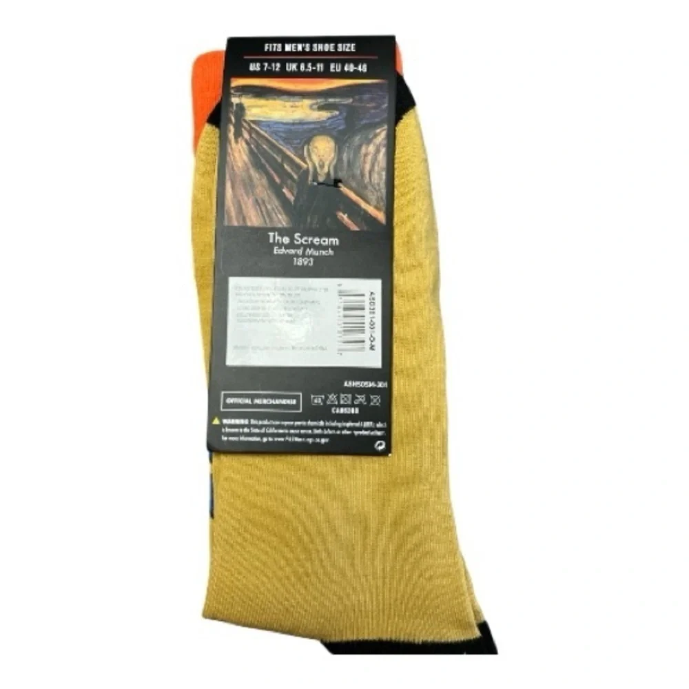 🆕Artist Series - The Scream Men’s Socks (one size) - Black, Orange, Yellow